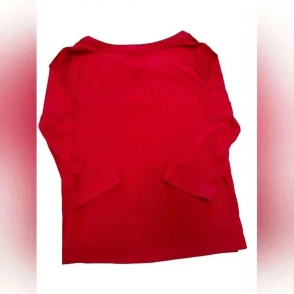 Notations NWT Blouse Red Gold Grommet Stretch Size  PM - Picture 5 of 10